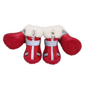 Puppy Waterproof Warm With Velvet Non-slip Wear-resistant Winter Snow Boots