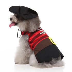 Pet Dog Halloween Christmas Festival Dress Up Clothes (Option: SDZ135 Striped Pirate-M)