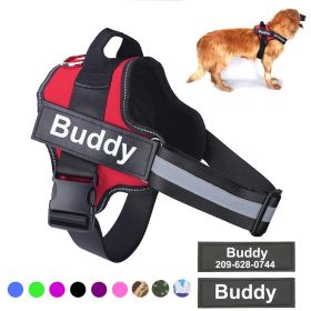 Personalized Dog Harness NO PULL Reflective Breathable Adjustable Pet Harness Vest For Small Large Dog Custom Patch Pet Supplies (Color: Black, size: XXL)